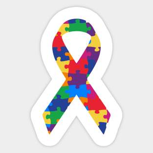 Puzzle Ribbon Autism Awareness Gift for Birthday, Mother's Day, Thanksgiving, Christmas Sticker